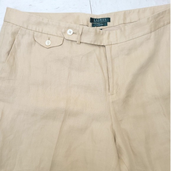 Lauren Ralph Lauren Devrouax Linen Blend Cropped Wide Leg Pants Womens 16W - Picture 3 of 5